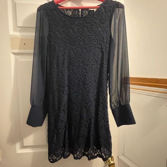 Charming Charlie Navy Blue Lace Dress (Size: Large) - Picture 2 of 16